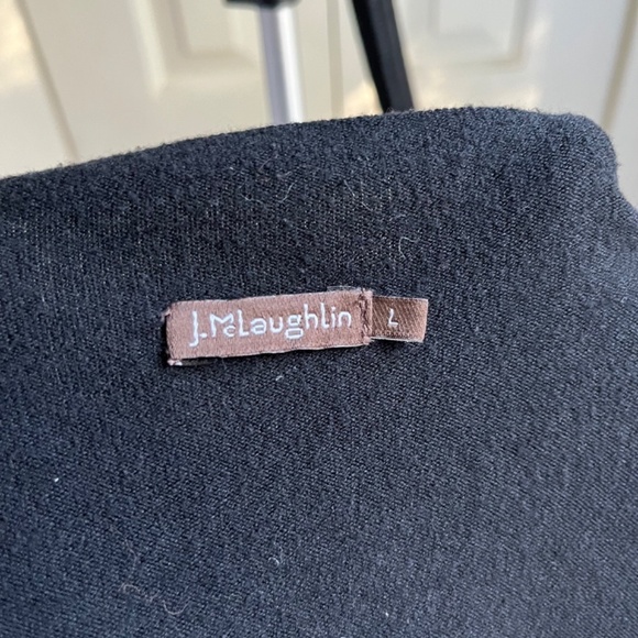 J. McLaughlin Sz L Black Gray Cardigan Sweater Open Cascade Soft Knit - Picture 3 of 9